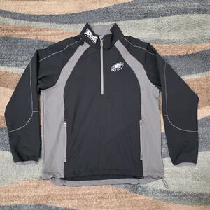 Philadelphia Eagles Jacket Mens L Half Zip Windshirt NFL Golf Pullover